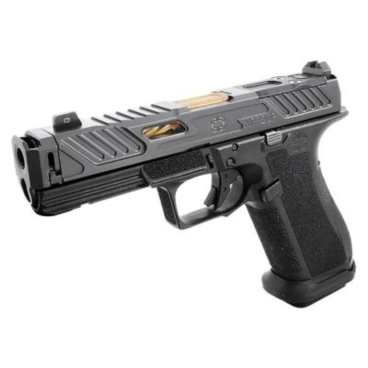 SHADOW SYSTEMS XR920P; BLACK FRAME, ELITE SLIDE OPTIC BLACK, SPIRAL COMPENSATED BARREL BRONZE, SS ROD, GRN TRIT 1D; KAL.: 9 x 19 mm