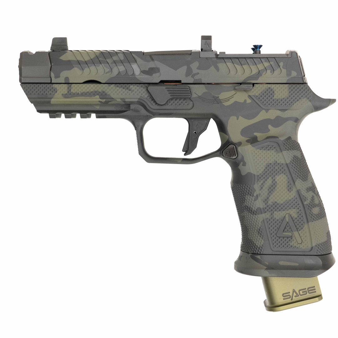 PISTOLET SAMOPOWTARZALNY AGENCY ARMS SAGE SIG P320, BLACK MULTICAM, FULL BUILD OEM, KAL.: 9 X 19 mm
