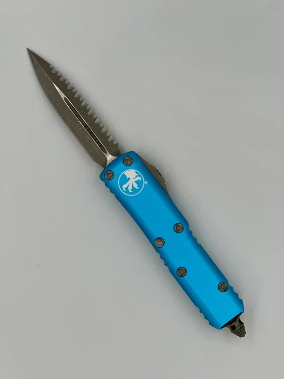 NÓŻ MICROTECH UTX-85 D/E APOCALYPTIC FULL SERRATE TURQUISE
