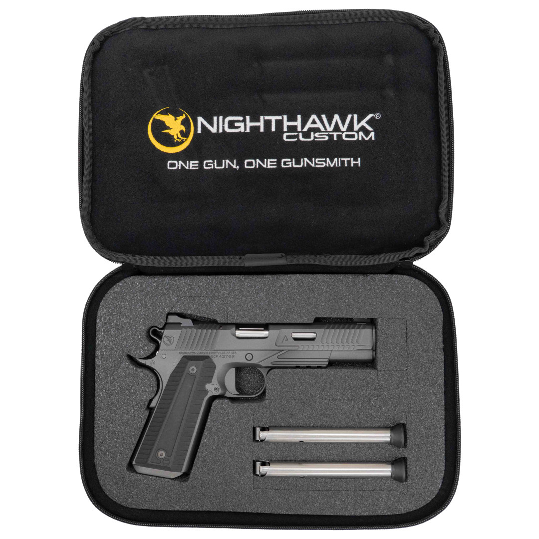 PISTOLET SAMOPOWTARZALNY NIGHTHAWK AGENT 2 GOV RECON SLANTPRO TWO DOT REAR, WITH TRITIUM FRONT SIGHT, SIGHT UPGRADE - NIGHTHAWK IOS (INTERCHANGEABLE OPTIC SYSTEM), INCLUDES NIGHTHAWK IOS BASE PLATE, NOVAK SIGHT CUT, STANDARD REAR SIGHT, & FRONT SIGHT