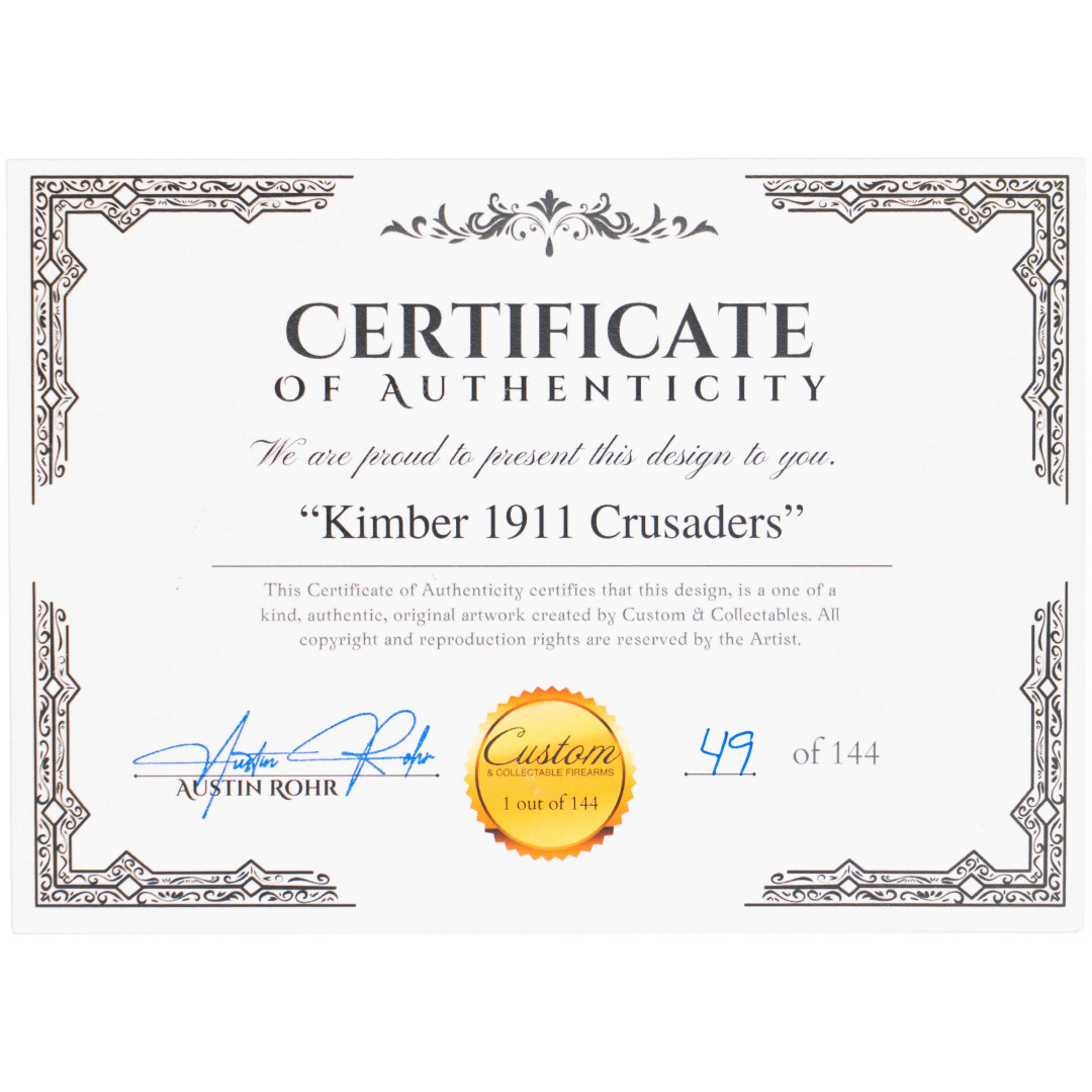 PISTOLET SAMOPOWTARZALNY KIMBER 1911 5" CRUSADER EDITION, PSALMS 144:1 (1 of 144); KAL.: .45ACP