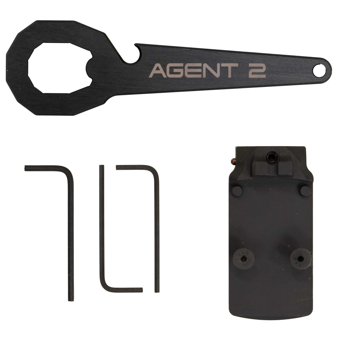 PISTOLET SAMOPOWTARZALNY NIGHTHAWK AGENT 2 GOV RECON SLANTPRO TWO DOT REAR, WITH TRITIUM FRONT SIGHT UPGRADE, IOS BASE PLATE, NOVAK SIGHT, STANDARD REAR & FRONT SIGHT, IOS PLATE, TRIJICON RMR, IRON SIGHT FORWARD, KAL.: 9 x 19 mm