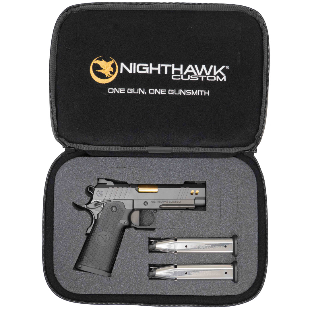 PISTOLET SAMOPOWTARZALNY NIGHTHAWK VICE PRESIDENT COMM BOARDROOM SERIES - BULL BARREL, NIGHTHAWK MATCH BARREL, INCLUDES GUIDE ROD & BOW-TIE PLUG SIGHT UPGRADE - IOS, AMBI SAFETY, TRIJICON RMR, IRON SIGHT FORWARD OF OPTIC, KAL.: 9 x 19 mm