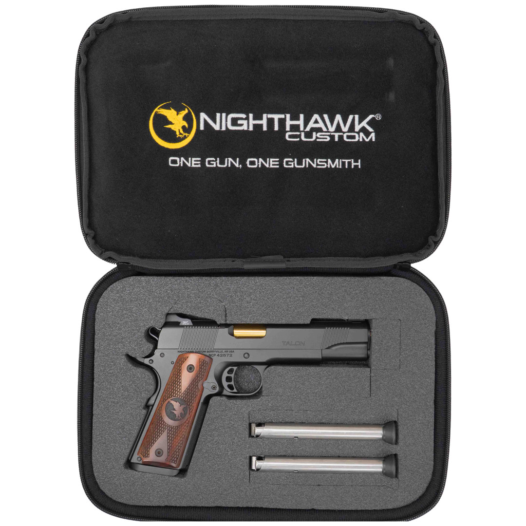 PISTOLET SAMOPOWTARZALNY NIGHTHAWK TALON GOV GOLD NITRIDE BARREL, GOLD NITRIDE FINISH, BARREL ONLY SIGHT UPGRADE - NIGHTHAWK IOS, INCLUDES NIGHTHAWK IRON SIGHT PLATE WITH NOVAK SIGHT CUT, STANDARD REAR SIGHT, & FRONT SIGHT, KAL.: .45 ACP