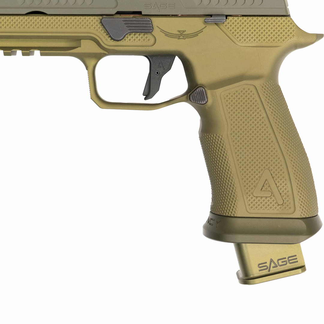 PISTOLET SAMOPOWTARZALNY AGENCY ARMS SAGE SIG P320, GREEN FULL BUILD OEM, KAL.: 9 X 19 mm