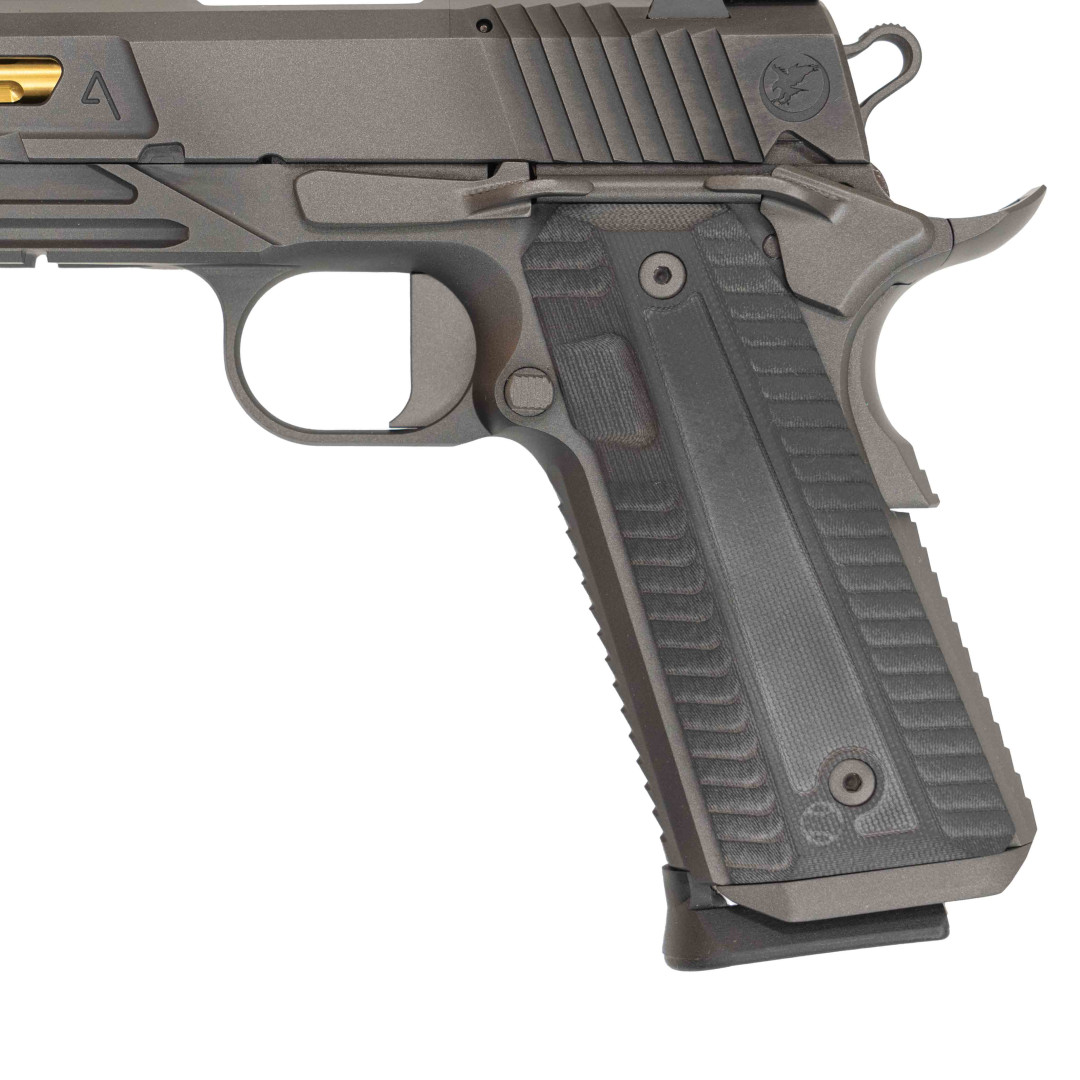 PISTOLET SAMOPOWTARZALNY NIGHTHAWK AGENT 2 GOV RECON W ZESTAWIE Z DODATKOWĄ LUFĄ Z KOMORĄ NABOJOWĄ, GOLD NITRIDE BARREL GOLD, SIGHT TRITIUM, EVERLAST RECOIL SYSTEM, KAL.: 9 x 19 mm