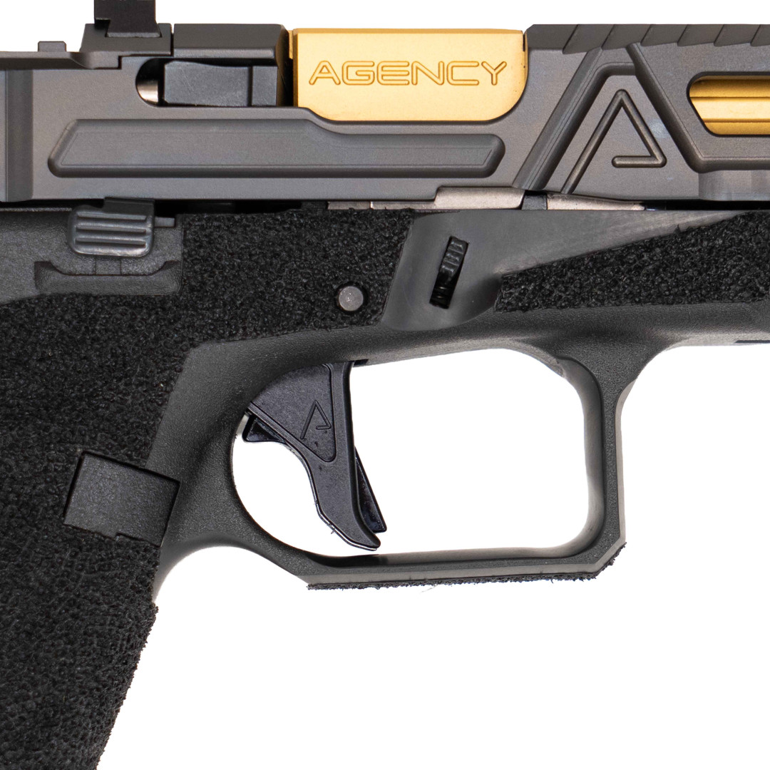 PISTOLET SAMOPOWTARZALNY W ZESTAWIE Z DODATKOWĄ LUFĄ Z KOMORĄ NABOJOWĄ BEZ GWINTU ZEWNĘTRZNEGO AGENCY ARMS GLOCK 45 GEN.5, FULL BUILD IN BLK, KAL.: 9 x 19 mm