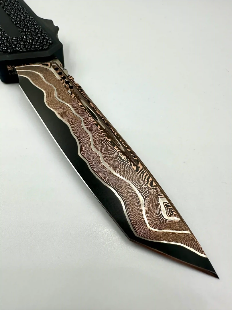 NÓŻ MICROTECH SCARAB® II GEN III - TANTO EDGE MARFIONE SELECT BAKER FORGE COPPERMAI DAMASCUS HEFTED ALLOY W/ STINGRAY INLAY DLC HARD CUT STAINLESS