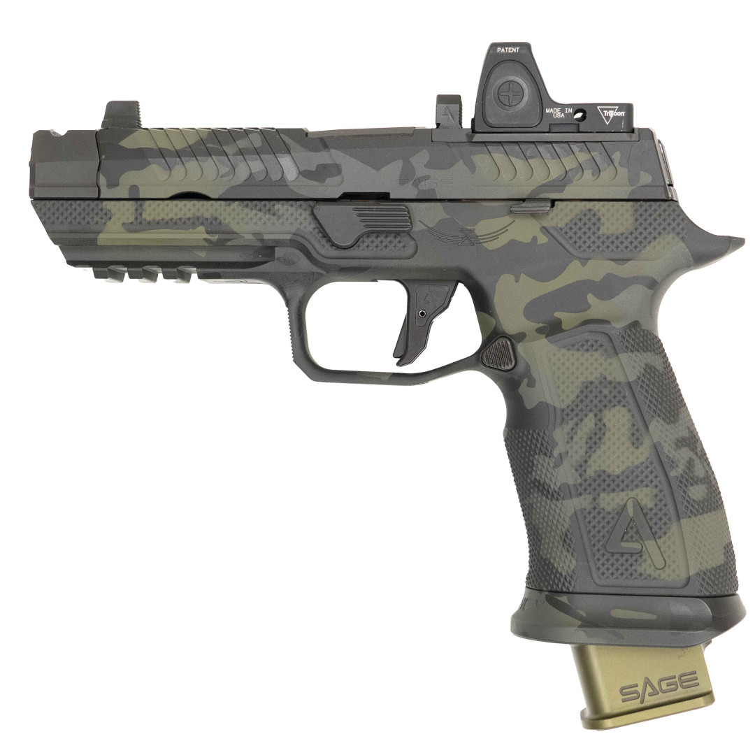 PISTOLET SAMOPOWTARZALNY AGENCY ARMS SAGE SIG P320, BLACK MULTICAM, FULL BUILD OEM, KAL.: 9 X 19 mm