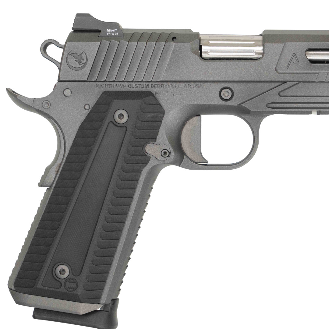 PISTOLET SAMOPOWTARZALNY NIGHTHAWK AGENT 2 GOV RECON SLANTPRO TWO DOT REAR, WITH TRITIUM FRONT SIGHT UPGRADE, IOS BASE PLATE, NOVAK SIGHT, STANDARD REAR & FRONT SIGHT, IOS PLATE, TRIJICON RMR, IRON SIGHT FORWARD, KAL.: 9 x 19 mm