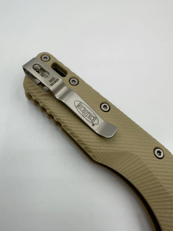 NÓŻ MICROTECH MSI S/E STONEWASH FULL SERRATE G-10 TAN