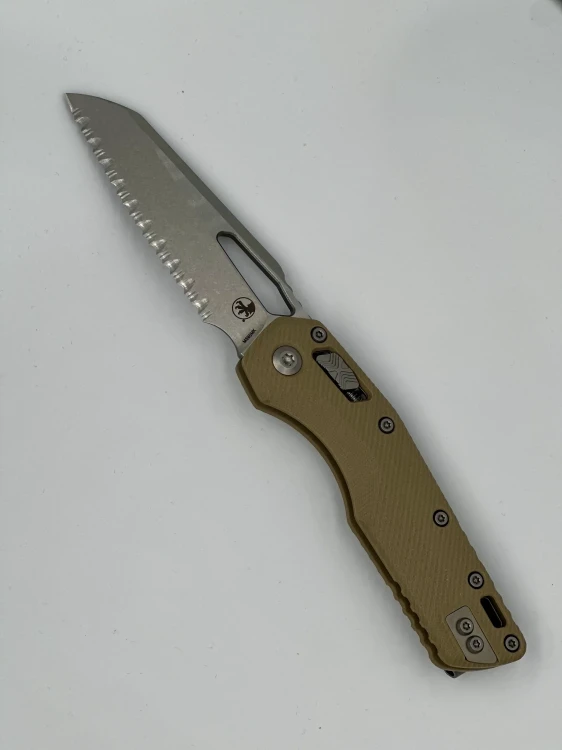 NÓŻ MICROTECH MSI S/E STONEWASH FULL SERRATE G-10 TAN