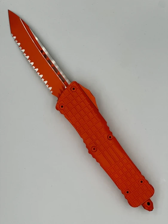 NÓŻ MICROTECH COMBAT TROODON T/E FULL SERRATE FRAG CERAKOTE ORANGE SIGNATURE SERIES