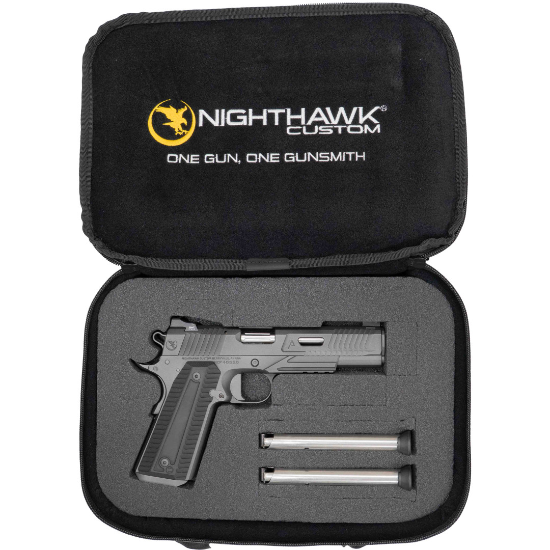 PISTOLET SAMOPOWTARZALNY NIGHTHAWK AGENT 2 RECON SLANTPRO TWO DOT REAR, WITH TRITIUM FRONT SIGHT SIGHT UPGRADE - NIGHTHAWK IOS BASE PLATE, NOVAK SIGHT CUT, STANDARD REAR SIGHT, & FRONT SIGHT, KAL.: .45 ACP