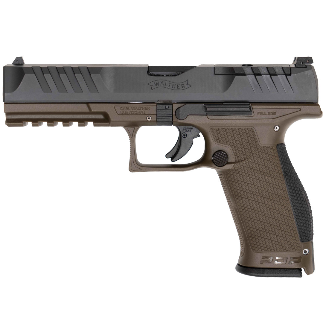 PISTOLET WALTHER PDP FS 5.0" 18R KAL. 9X19MM OR OD GREEN PO PANTONE 7763U INT
