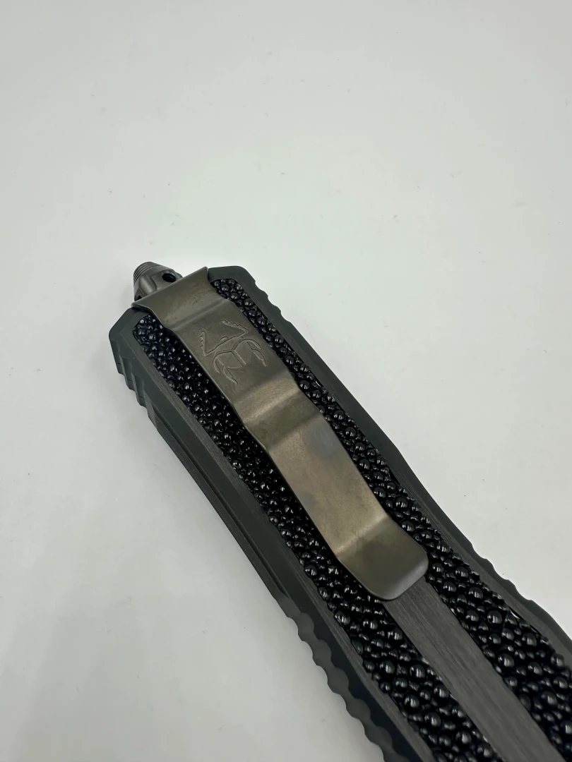 NÓŻ MICROTECH SCARAB® II GEN III - TANTO EDGE MARFIONE SELECT BAKER FORGE COPPERMAI DAMASCUS HEFTED ALLOY W/ STINGRAY INLAY DLC HARD CUT STAINLESS