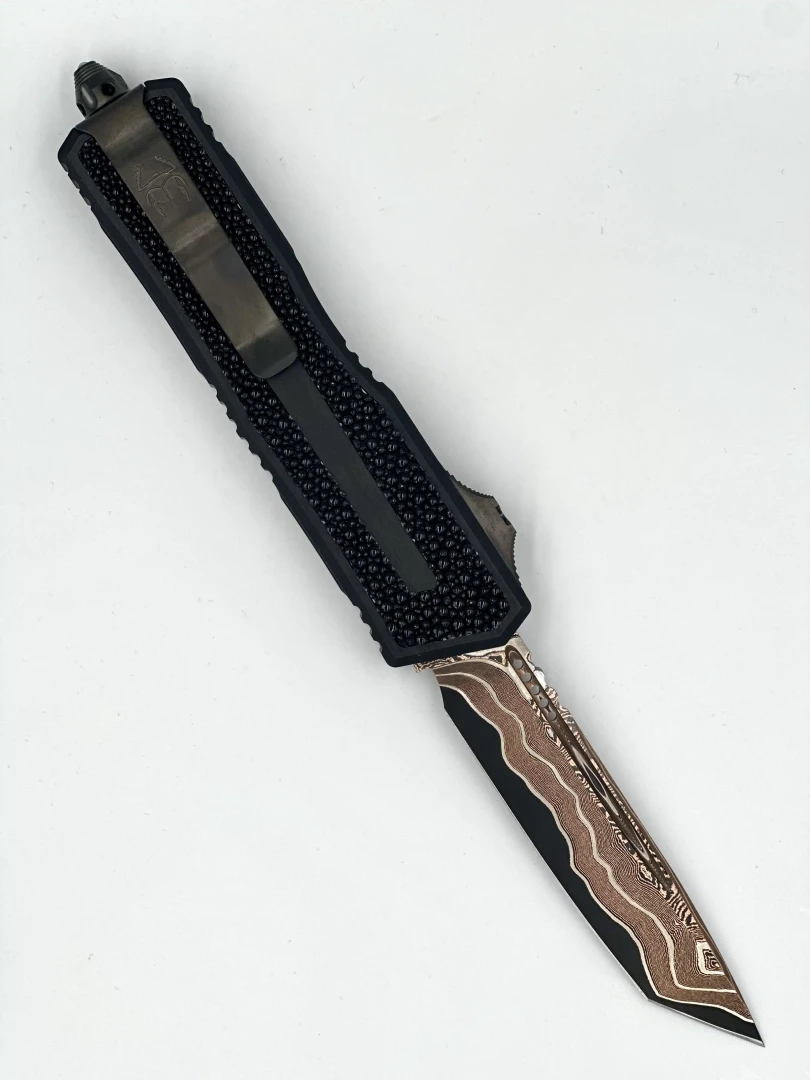 NÓŻ MICROTECH SCARAB® II GEN III - TANTO EDGE MARFIONE SELECT BAKER FORGE COPPERMAI DAMASCUS HEFTED ALLOY W/ STINGRAY INLAY DLC HARD CUT STAINLESS