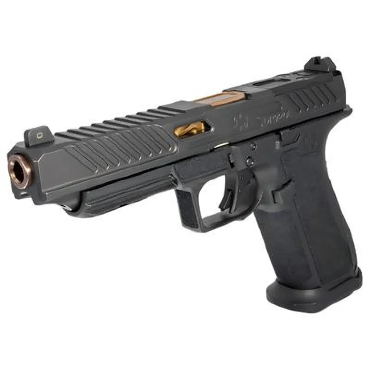 SHADOW SYSTEMS DR920L; BLACK FRAME, ELITE SLIDE OPTIC BLACK, SPIRAL UNTHREADED BARREL BRONZE, SS ROD, GRN TRIT 1D ; KAL.: 9 x 19 mm