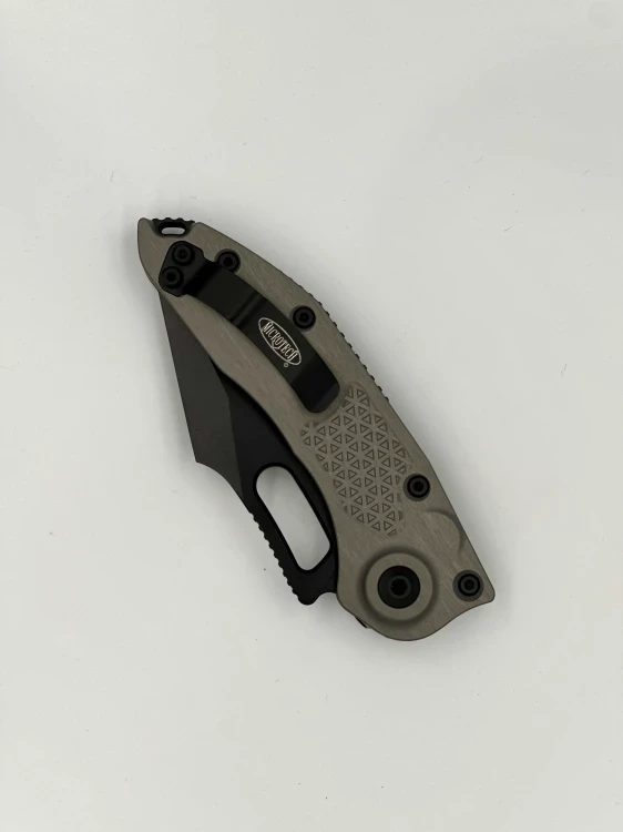 NÓŻ MICROTECH STITCH BLACK FULL SERRATE NATURAL CLEAR