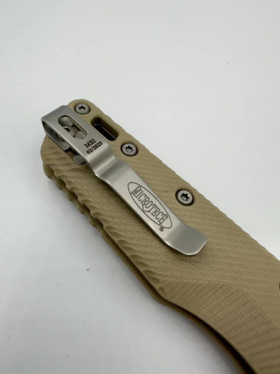 NÓŻ MICROTECH MSI® S/E F LUTED G-10 TAN STONEWASH PARTIAL SERRATED
