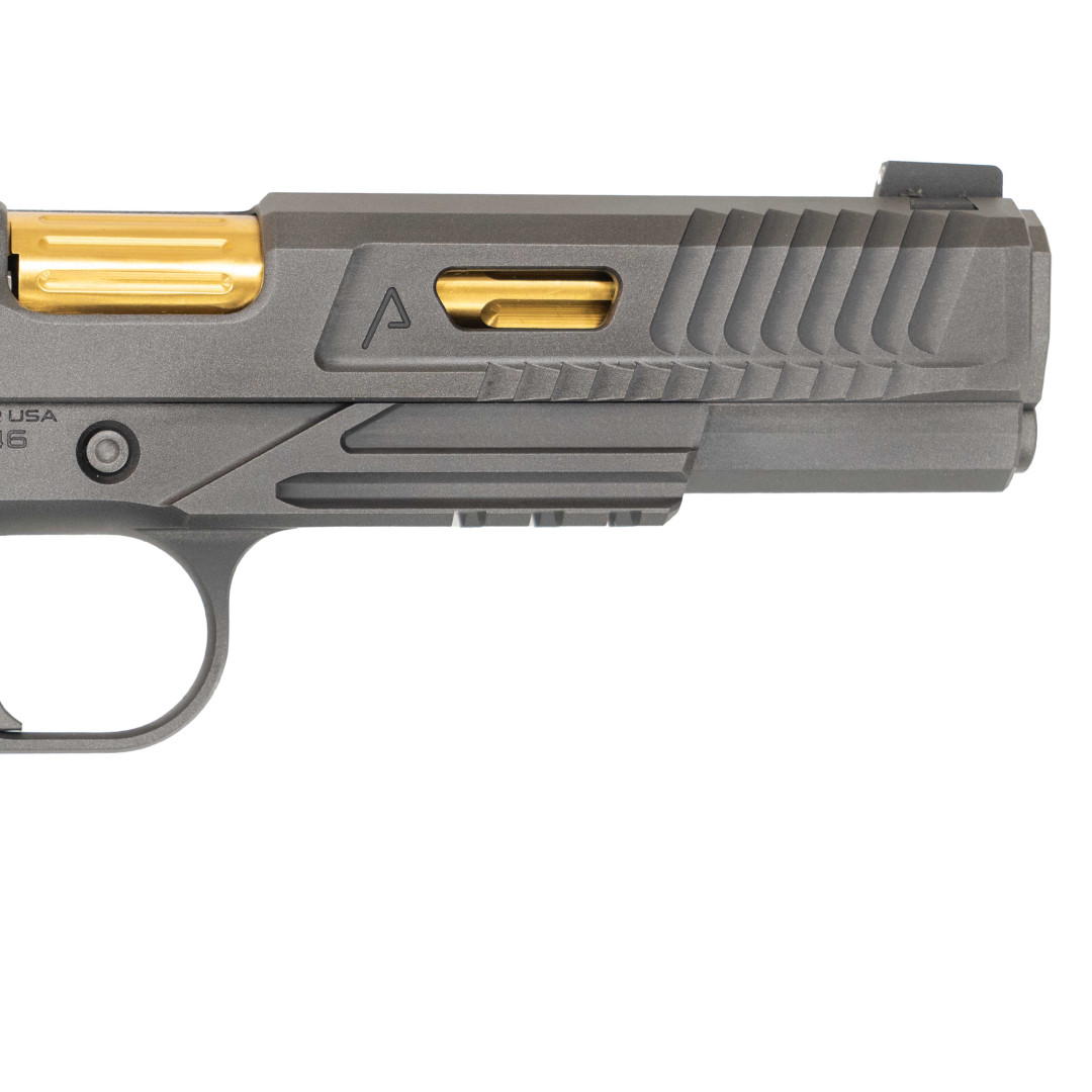 PISTOLET SAMOPOWTARZALNY NIGHTHAWK AGENT 2 GOV RECON W ZESTAWIE Z DODATKOWĄ LUFĄ Z KOMORĄ NABOJOWĄ, GOLD NITRIDE BARREL GOLD, SIGHT TRITIUM, EVERLAST RECOIL SYSTEM, KAL.: 9 x 19 mm