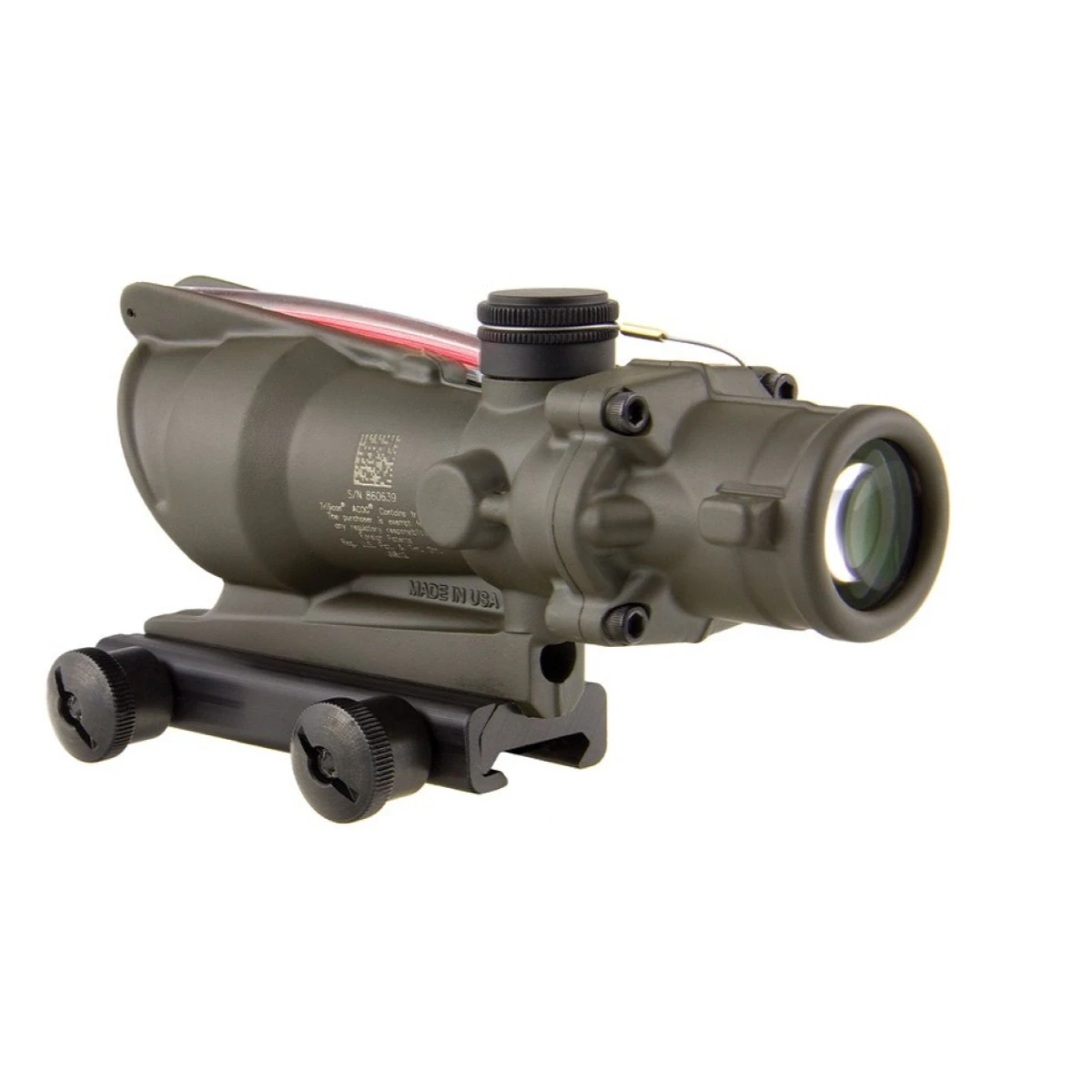 TRIJICON ACOG 4x32 RED CHEVRON WITH BAC - CK ODG; TA31-D-100309