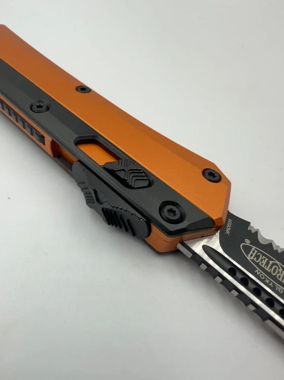 NÓŻ MICROTECH GLYKON T/E BLACK FULL SERRATE ORANGE