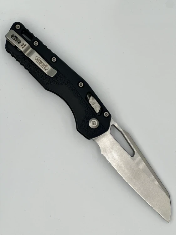 NÓŻ MICROTECH MSI® S/E TRI-GRIP INJECTION MOLDED BLACK STONEWASH FULL SERR