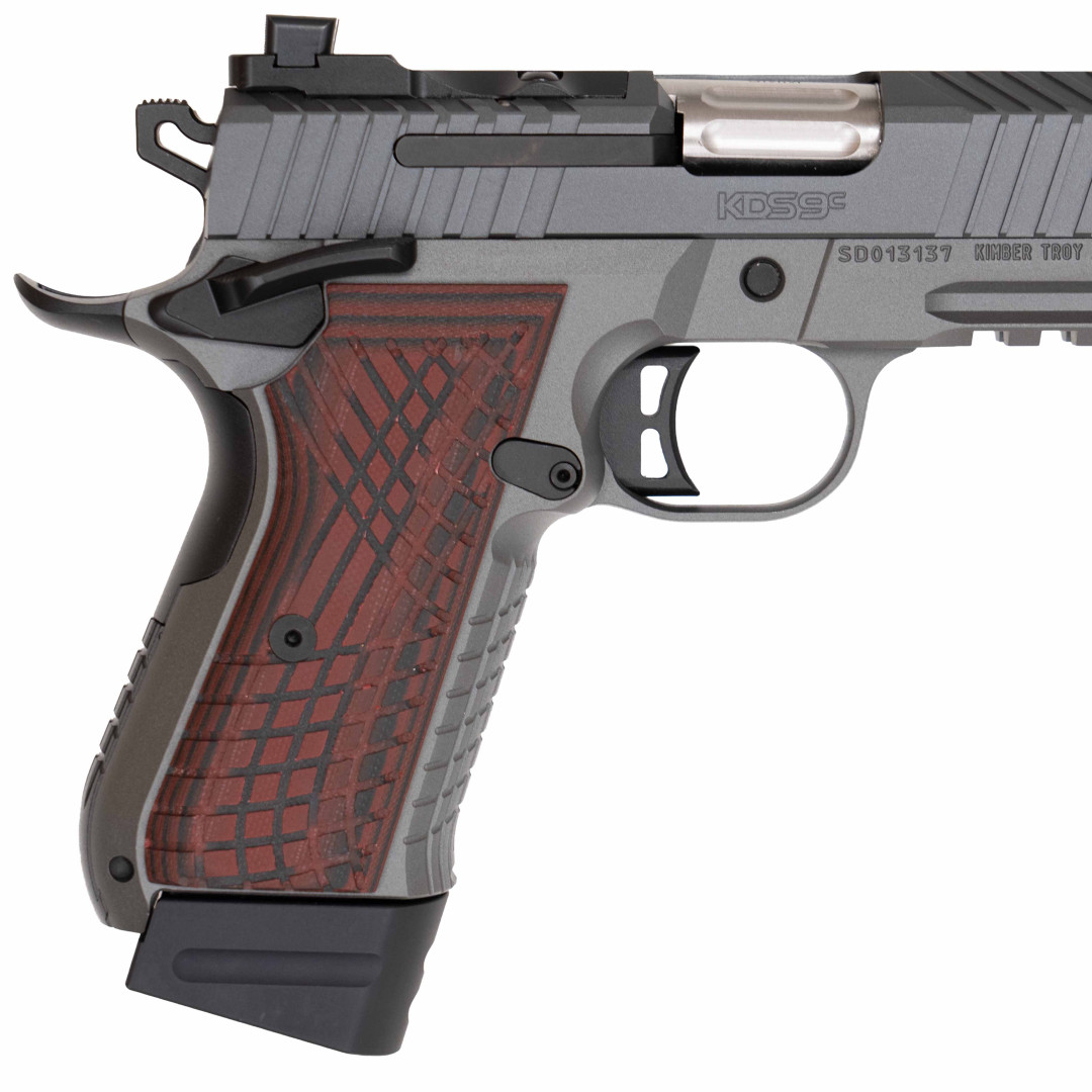 Kimber KDS9c Gray (RL) BK/Dark Red High-Tex Grips