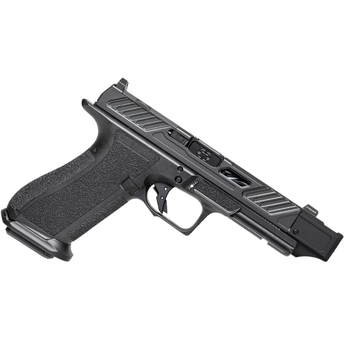 SHADOW SYSTEMS DR920P; BLACK FRAME, ELITE SLIDE OPTIC BLACK, SPIRAL COMPENSATED BARREL BLACK, SS ROD, GRN TRIT 1D; KAL.: 9 x 19 mm