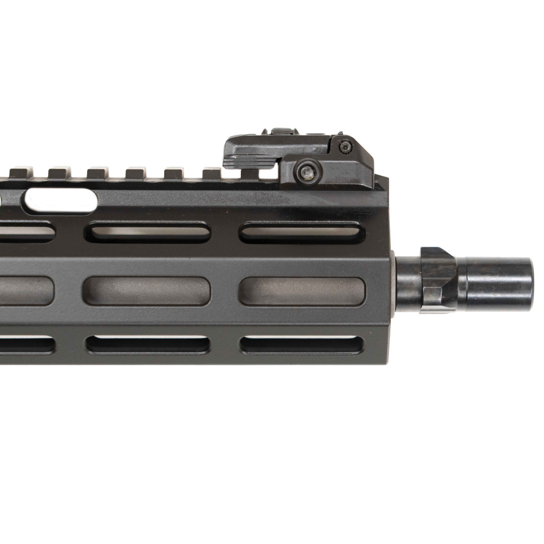 SAMOPOWTARZALNY PISTOLET MASZYNOWY NOVESKE NOVWSKE9 10.5 SHORTY SS NSR-9,75 (M-LOK) BLK CERAKOTE, TRIGGERTECH TRIGGER, TALON SAFETY, A5H4 BUFFER, TYPE 22 P-GRIP, TRI LUG ADAPTER 1/2x28; KAL.: 9 x 19 mm