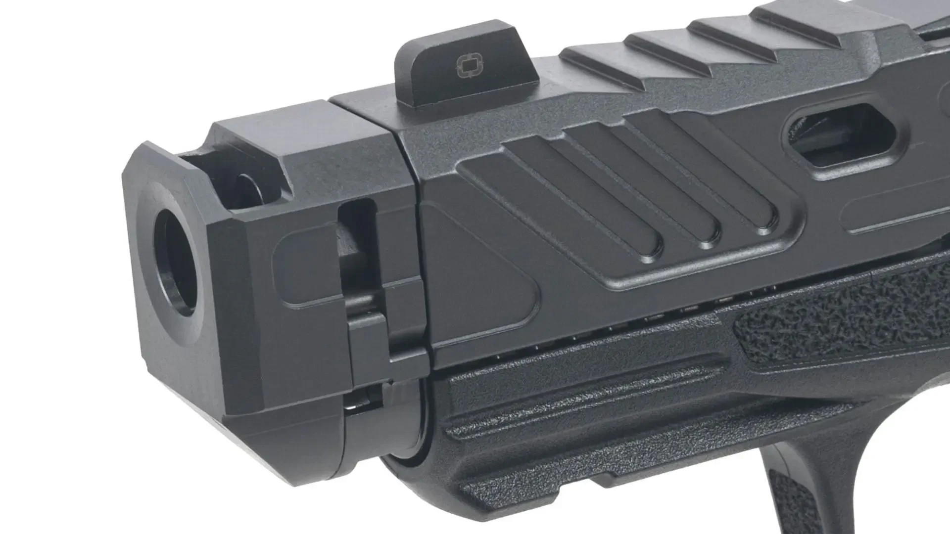 SHADOW SYSTEMS CR920P; BLACK FRAME, ELITE SLIDE OPTIC BLACK, SPIRAL COMPENSATED BARREL BRONZE, SS ROD, GRN TRIT 1D; KAL.: 9 x 19 mm