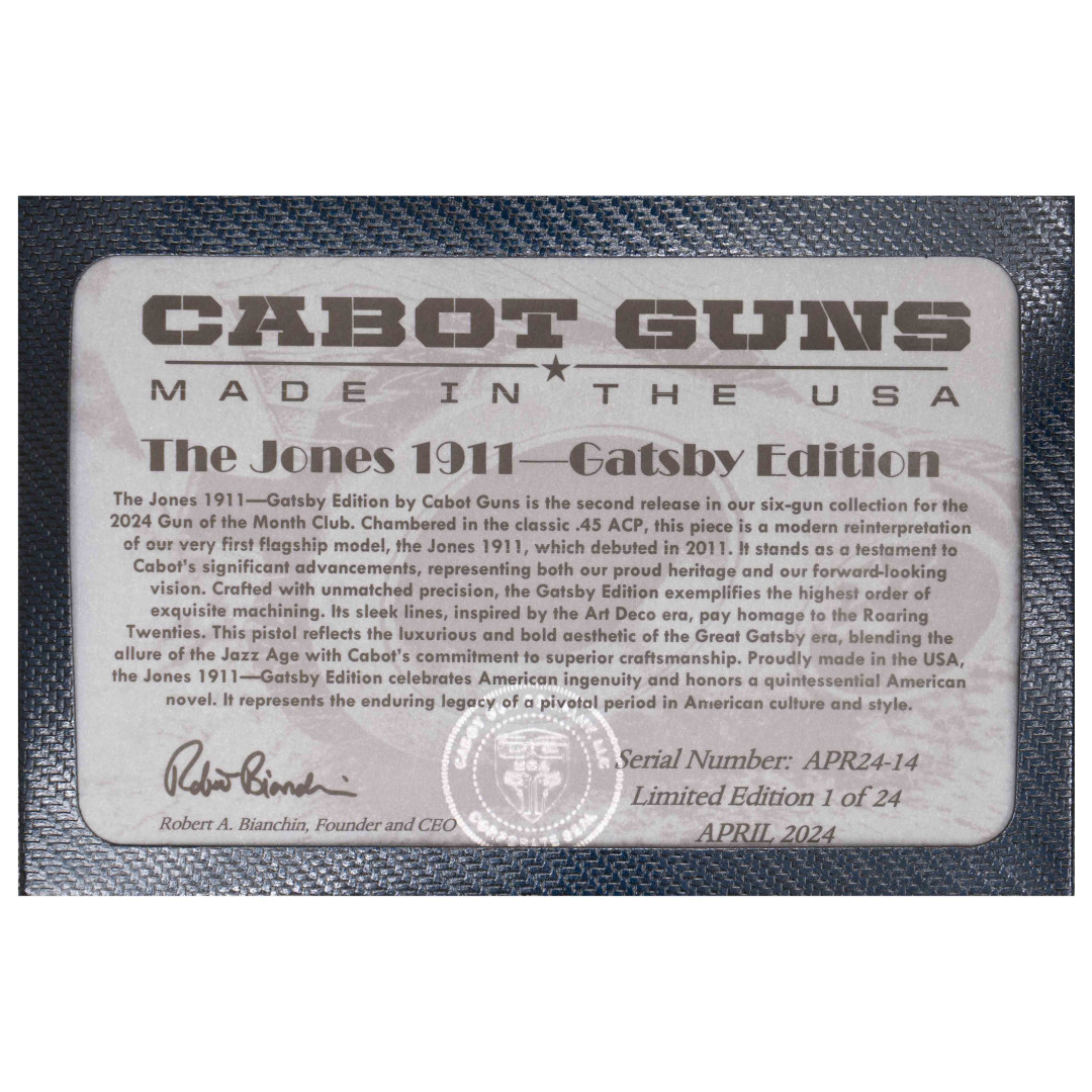 PISTOLET SAMOPOWTARZALNY CABOT The Jones 1911 – Gatsby Edition 1911, KAL.: .45 ACP