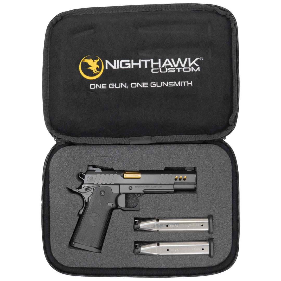 PISTOLET SAMOPOWTARZALNY NIGHTHAWK PRESIDENT DS BOARDROOM SERIES - DOUBLE STACK UPGRADE DOUBLE STACK UPGRADE, HIGH CAPACITY FRAME, TRIJICON RMR, IRON SIGHT FORWARD OF OPTIC, KAL.: 9 x 19 mm