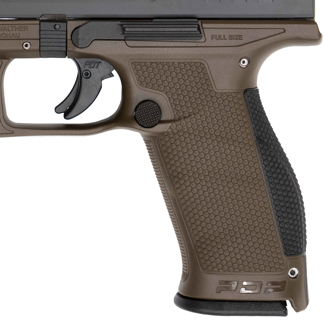 PISTOLET WALTHER PDP FS 5.0" 18R KAL. 9X19MM OR OD GREEN PO PANTONE 7763U INT