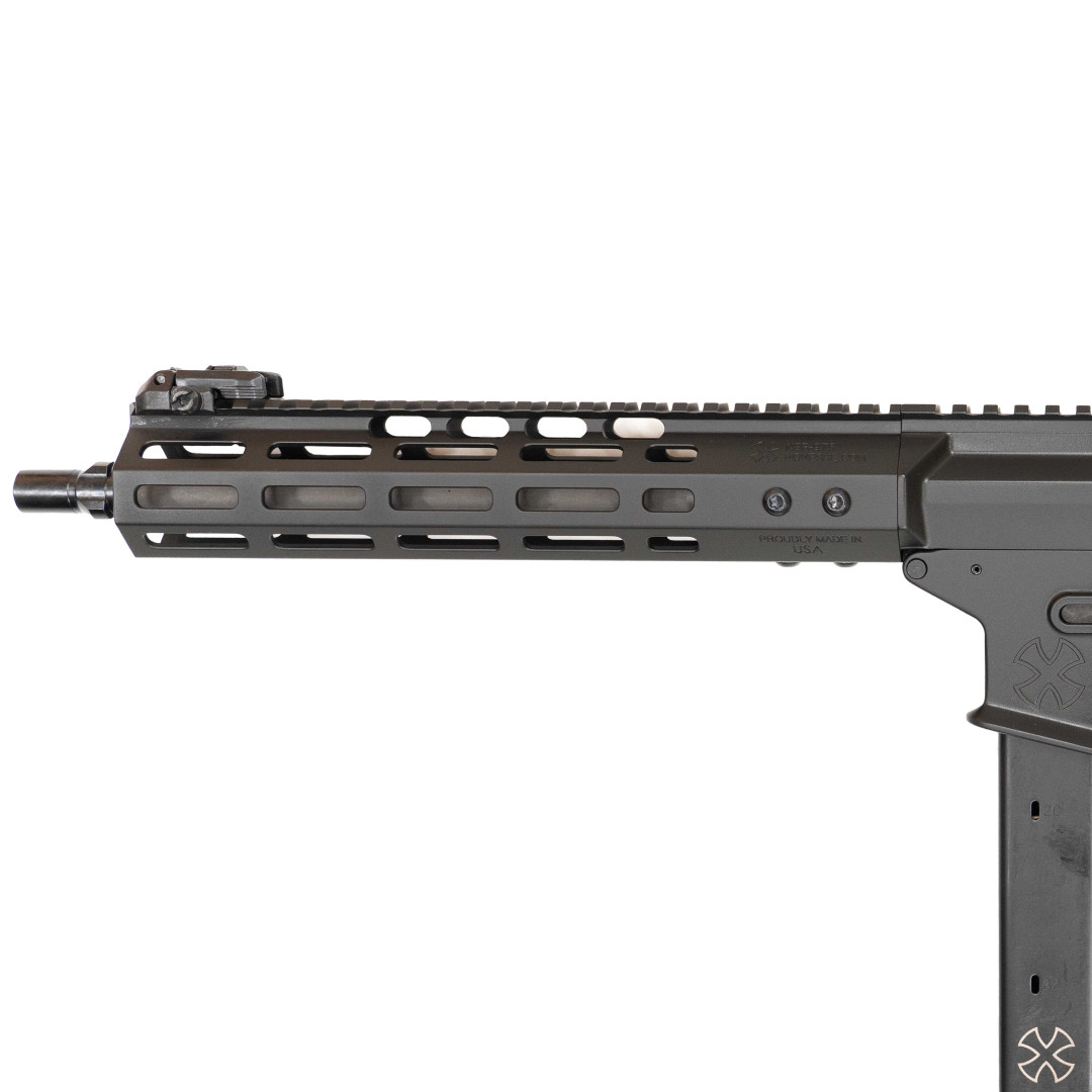 SAMOPOWTARZALNY PISTOLET MASZYNOWY NOVESKE NOVWSKE9 10.5 SHORTY SS NSR-9,75 (M-LOK) BLK CERAKOTE, TRIGGERTECH TRIGGER, TALON SAFETY, A5H4 BUFFER, TYPE 22 P-GRIP, TRI LUG ADAPTER 1/2x28; KAL.: 9 x 19 mm