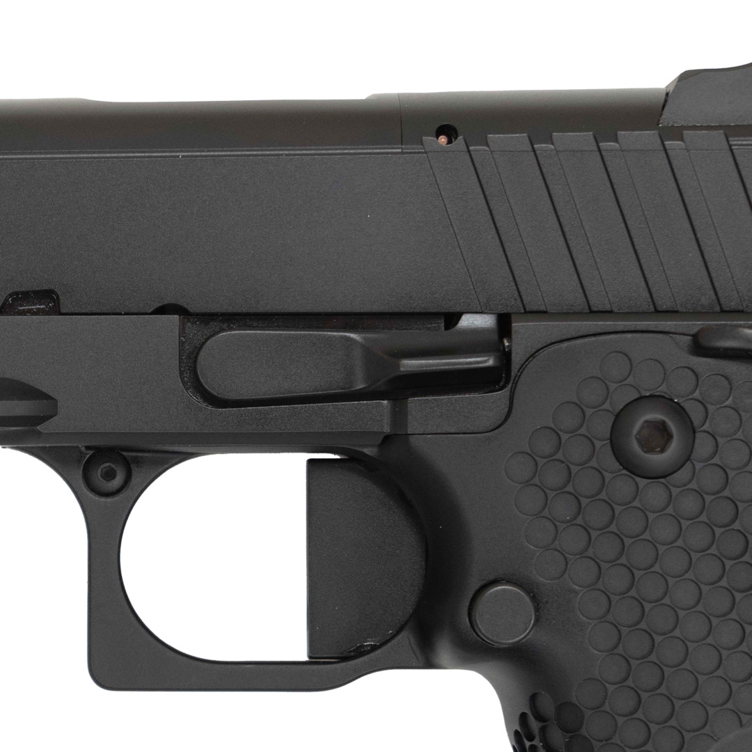 PISTOLET SAMOPOWTARZALNY NIGHTHAWK FIRE HAWK DS, AMBI SAFETY, FULLY MACHINED TOOL STEEL SIGHT UPGRADE - IOS BASE PLATE, NOVAK SIGHT CUT, BLACK OUT, GOLD FLUTED BARREL, KAL.: 9 x 19 mm