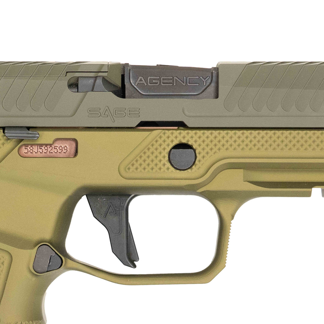 PISTOLET SAMOPOWTARZALNY AGENCY ARMS SAGE SIG P320, GREEN FULL BUILD OEM, KAL.: 9 X 19 mm