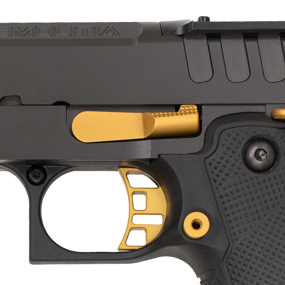 PISTOLET SAMOPOWTARZALNY WATCHTOWER DEMOLITTIA, BLK/GLD, KAL.: 9 X 19 mm