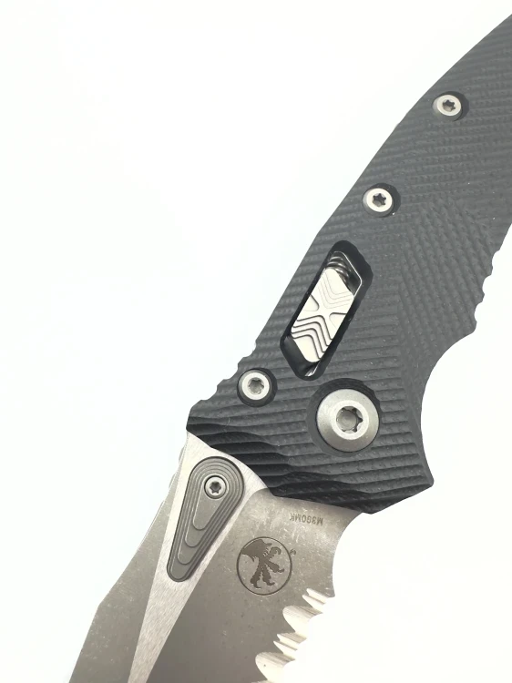 NÓŻ MICROTECH AMPHIBIAN RAM-LOK APOC PART SERR FLUTED BLACK G10