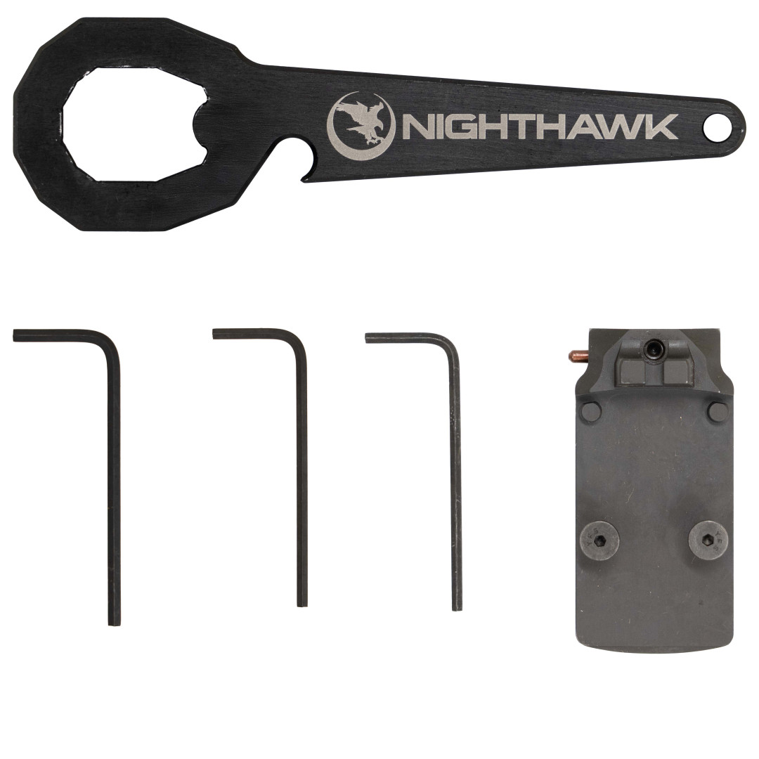 PISTOLET SAMOPOWTARZALNY NIGHTHAWK AGENT 2 GOV RECON SIGHT UPGRADE - NIGHTHAWK IOS SIGHT UPGRADE, IOS (INTERCHANGEABLE OPTIC SYSTEM), INCLUDES NIGHTHAWK IOS BASE PLATE, NOVAK SIGHT CUT, STANDARD REAR SIGHT & FRONT SIGHT, KAL.: 9  x 19 mm