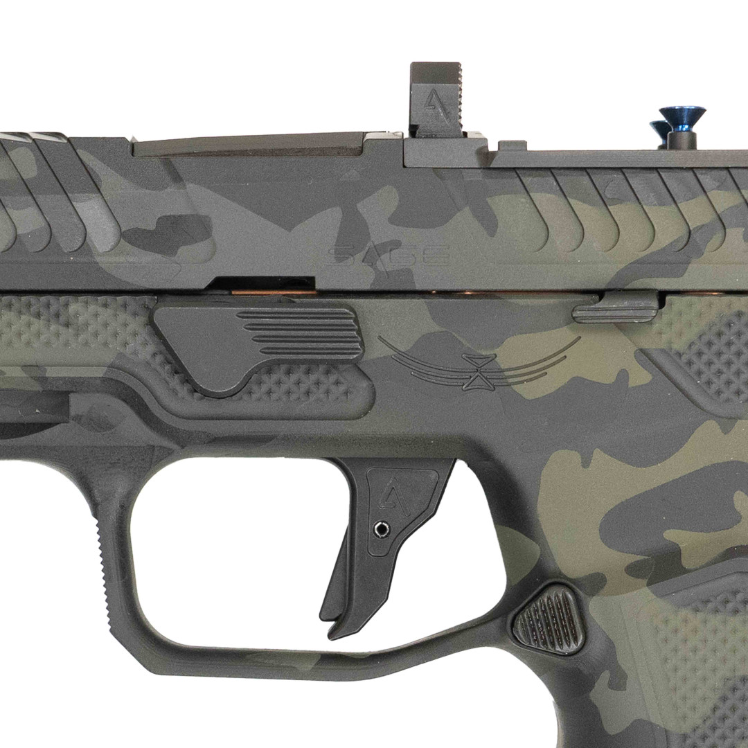 PISTOLET SAMOPOWTARZALNY AGENCY ARMS SAGE SIG P320, BLACK MULTICAM, FULL BUILD OEM, KAL.: 9 X 19 mm