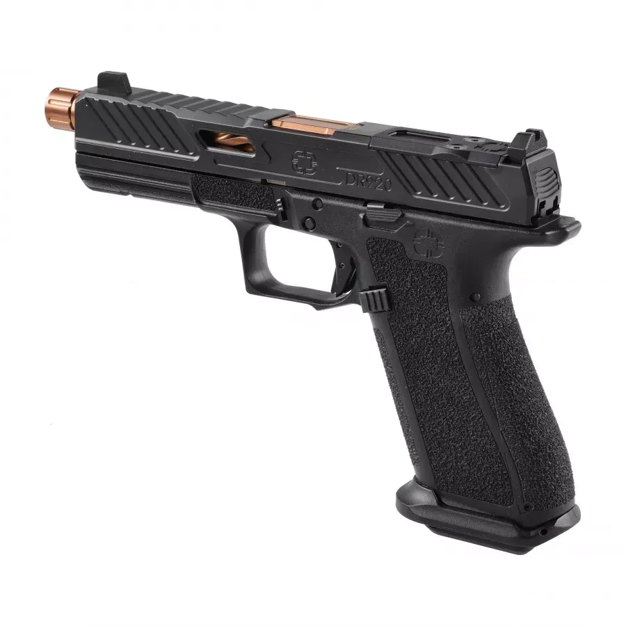 SHADOW SYSTEMS DR920 KAL. 9x19mm, BLACK FRAME, ELITE SLIDE OPTIC BLACK, SPIRAL THREADED BARREL BRONZE, SS ROD, BLK SERR