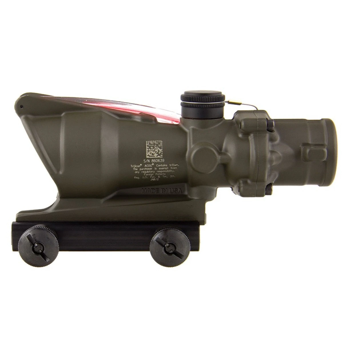 TRIJICON ACOG 4x32 RED CHEVRON WITH BAC - CK ODG; TA31-D-100309
