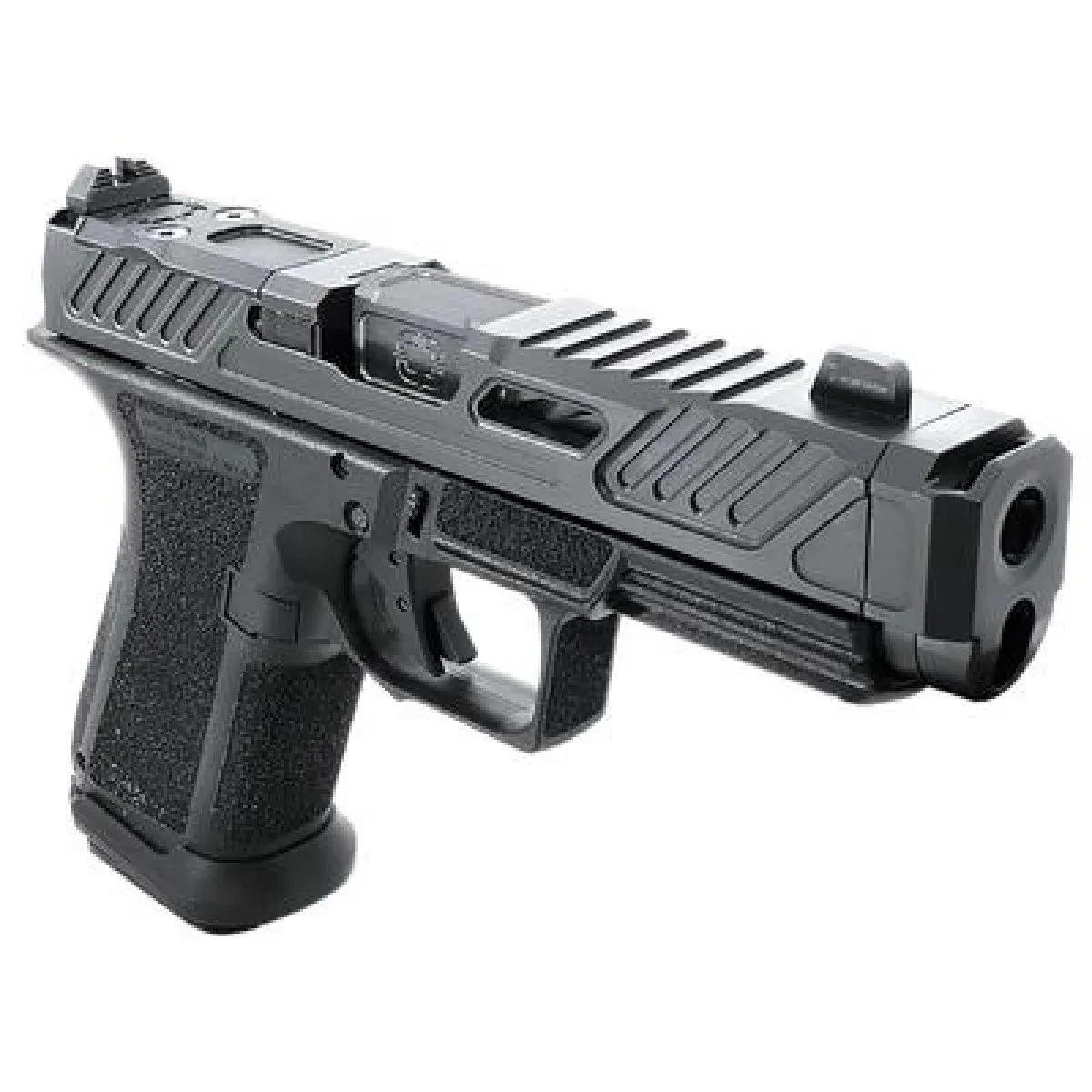 SHADOW SYSTEMS MR920P; BLACK FRAME, ELITE SLIDE OPTIC BLACK, SPIRAL COMPENSATED BARREL BLACK, SS ROD, GRN TRIT 1D, KAL.: 9 x 19 mm