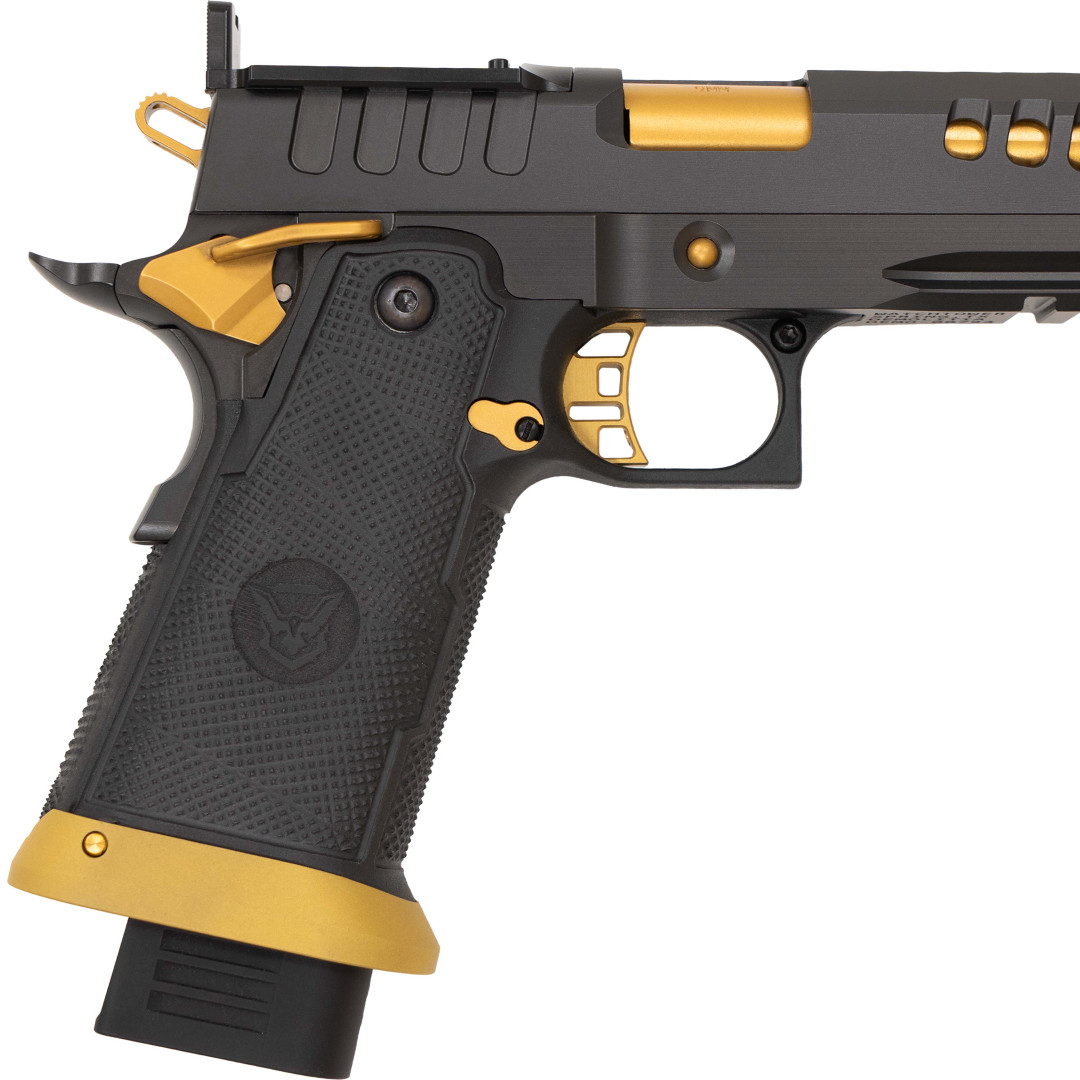 PISTOLET SAMOPOWTARZALNY WATCHTOWER DEMOLITTIA, BLK/GLD, KAL.: 9 X 19 mm