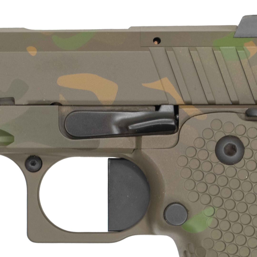 PISTOLET SAMOPOWTARZALNY NIGHTHAWK PRESIDENT DS BOARDROOM SERIES - IOS STANDARD REAR SIGHT & FRONT SIGHT, HILLBILLY 223 CUSTOM CERAKOTE GREEN MULTI CAM, KAL.: 9 x 19 mm