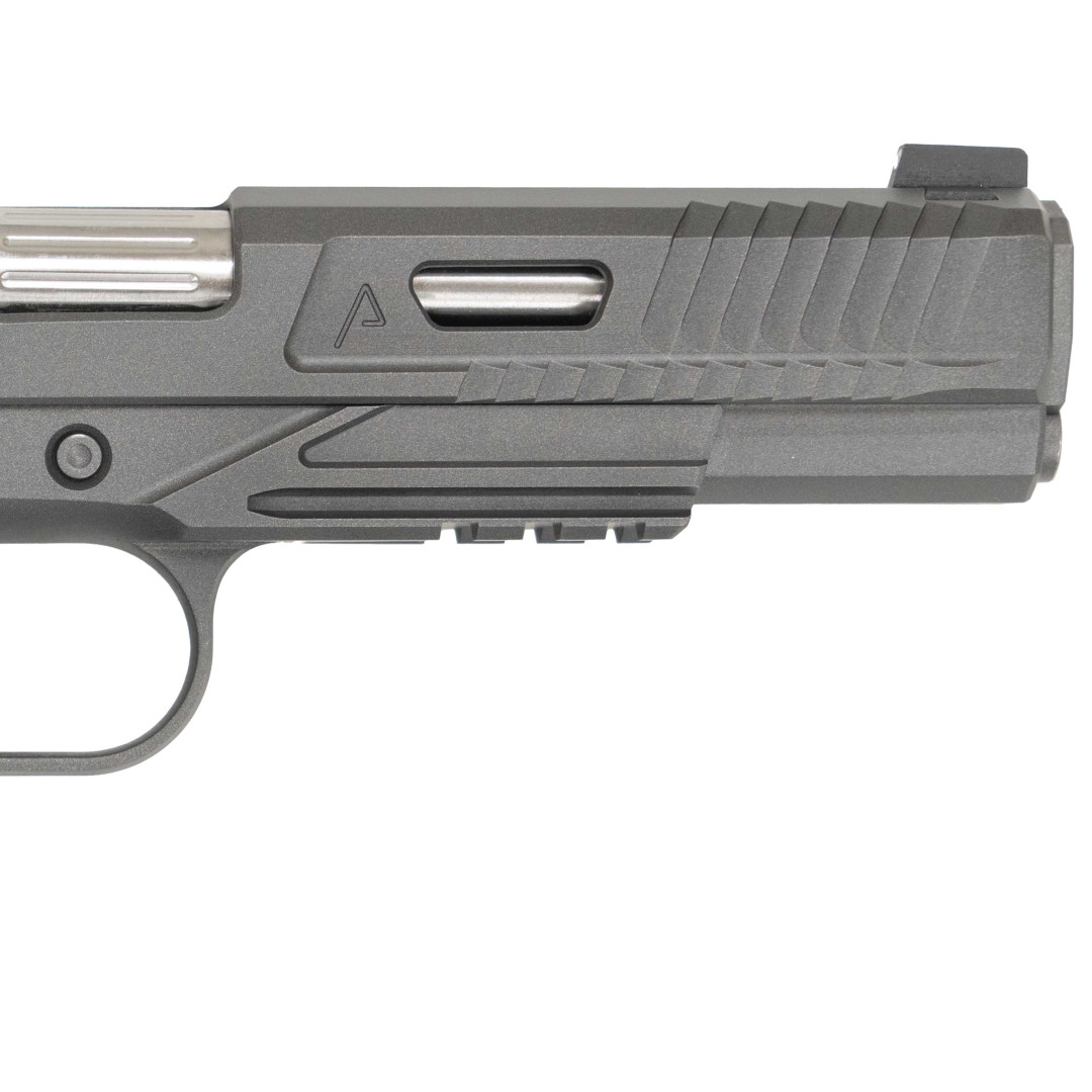 PISTOLET SAMOPOWTARZALNY NIGHTHAWK AGENT 2 GOV RECON SLANTPRO TWO DOT REAR, WITH TRITIUM FRONT SIGHT UPGRADE, IOS BASE PLATE, NOVAK SIGHT, STANDARD REAR & FRONT SIGHT, IOS PLATE, TRIJICON RMR, IRON SIGHT FORWARD, KAL.: .45 ACP