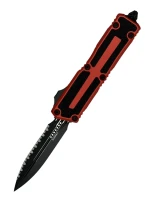 NÓŻ MICROTECH SCARAB II GEN III D/E BLACK FULL SERRATE RED