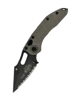 NÓŻ MICROTECH STITCH BLACK FULL SERRATE NATURAL CLEAR